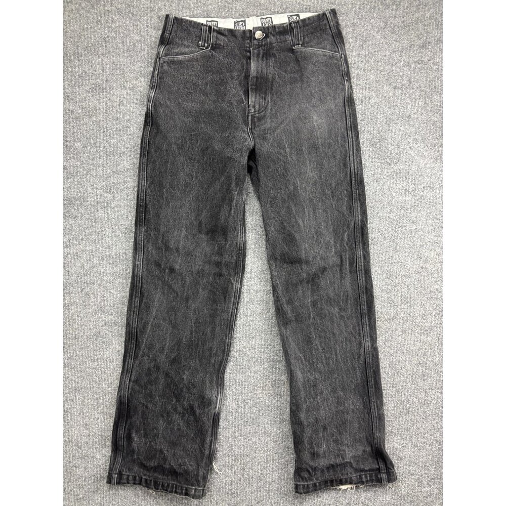 Vintage County‎ FB Jeans Mens 34x32 Gray Charcoal Straight Leg Distressed